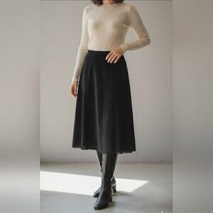 DANIER Suede Leather A-Line Midi Skirt size 2